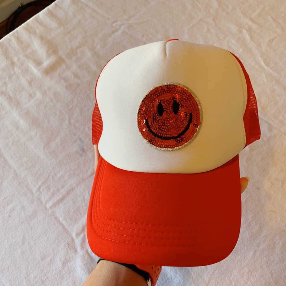 Smiley face trucker hat